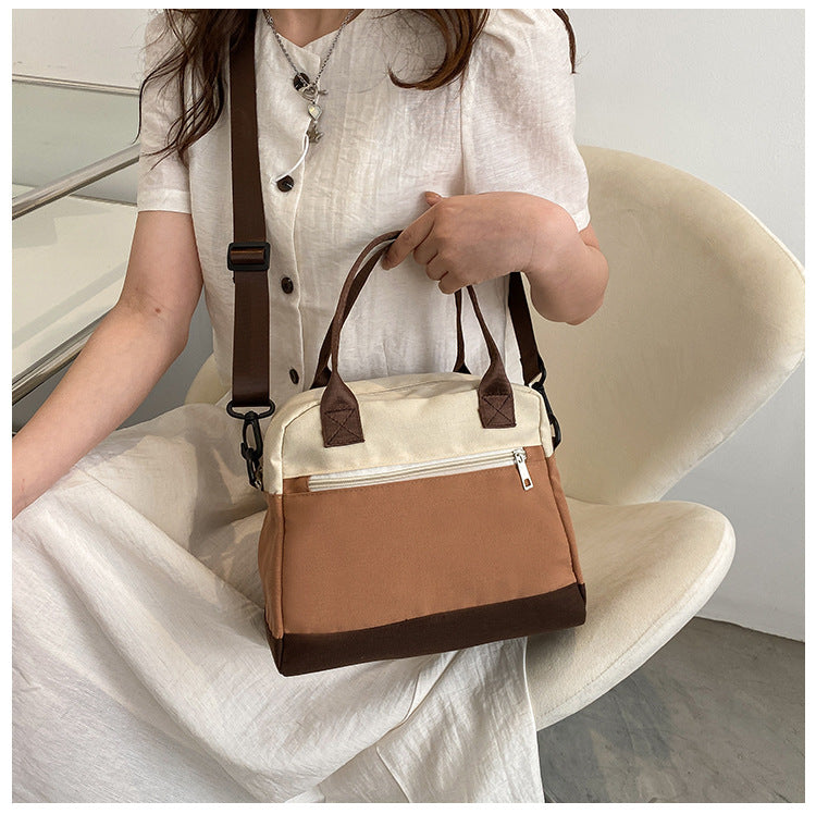 Ins Niche Design Handbag New Korean Style Casual Large Capacity Canvas Bag All Match Single Shoulder Messenger Bag