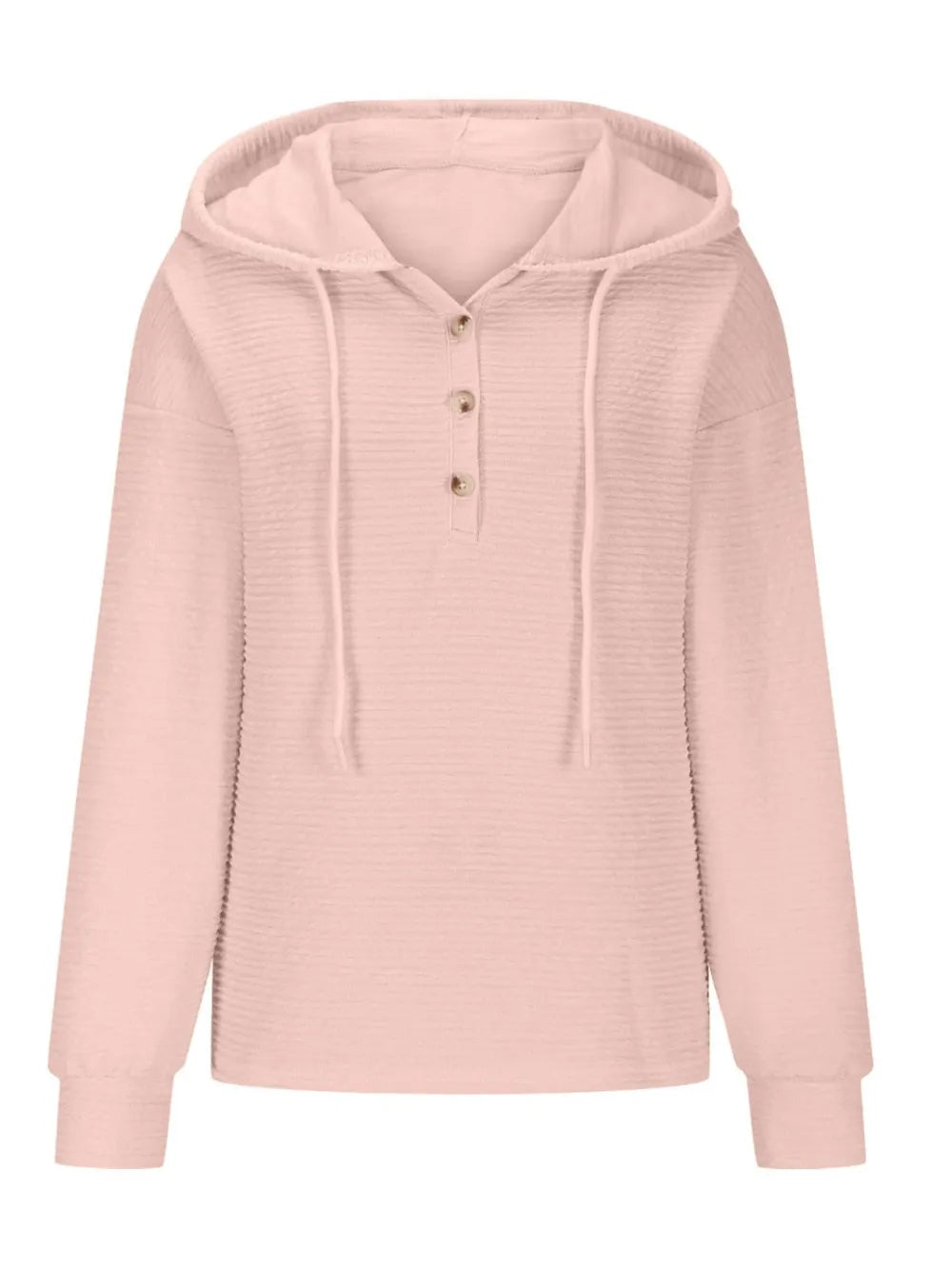 Solid color hooded sweatshirt jacket casual shoulder down long sleeved top