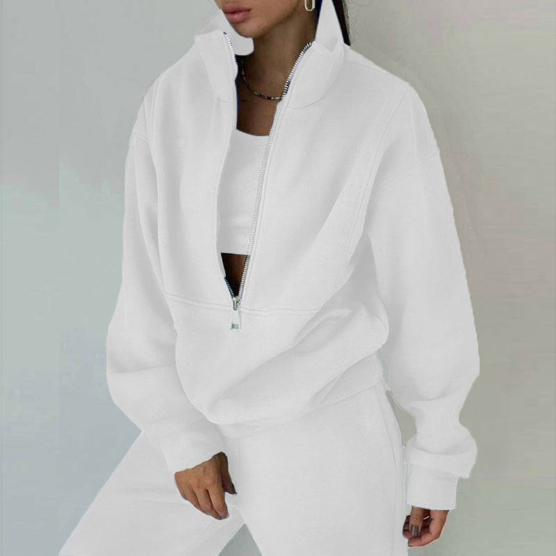 Women's Two-Piece Sweater Fleece Sports Street  Activewear Set