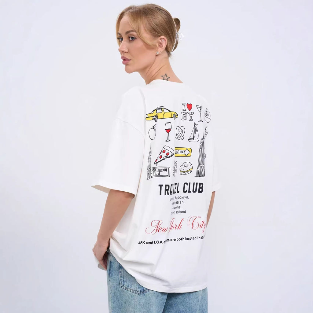 Camiseta holgada con letras