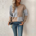Casual Color-blocked Long Sleeve Crewneck Sweatshirt for Men
