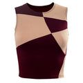 Summer New Style Contrast Color Stitching Sleeveless Fashion Simple Vest Top Women's Clothing