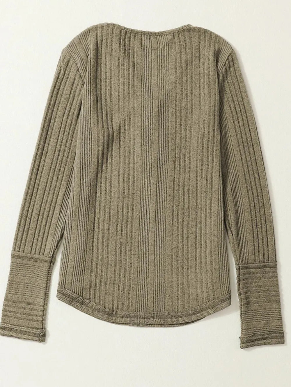 Solid color V-neck button loose long sleeved T-shirt top women's knitted sweater