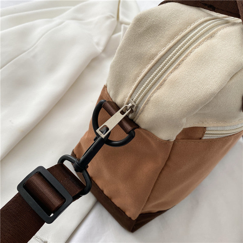 Ins Niche Design Handbag New Korean Style Casual Large Capacity Canvas Bag All Match Single Shoulder Messenger Bag