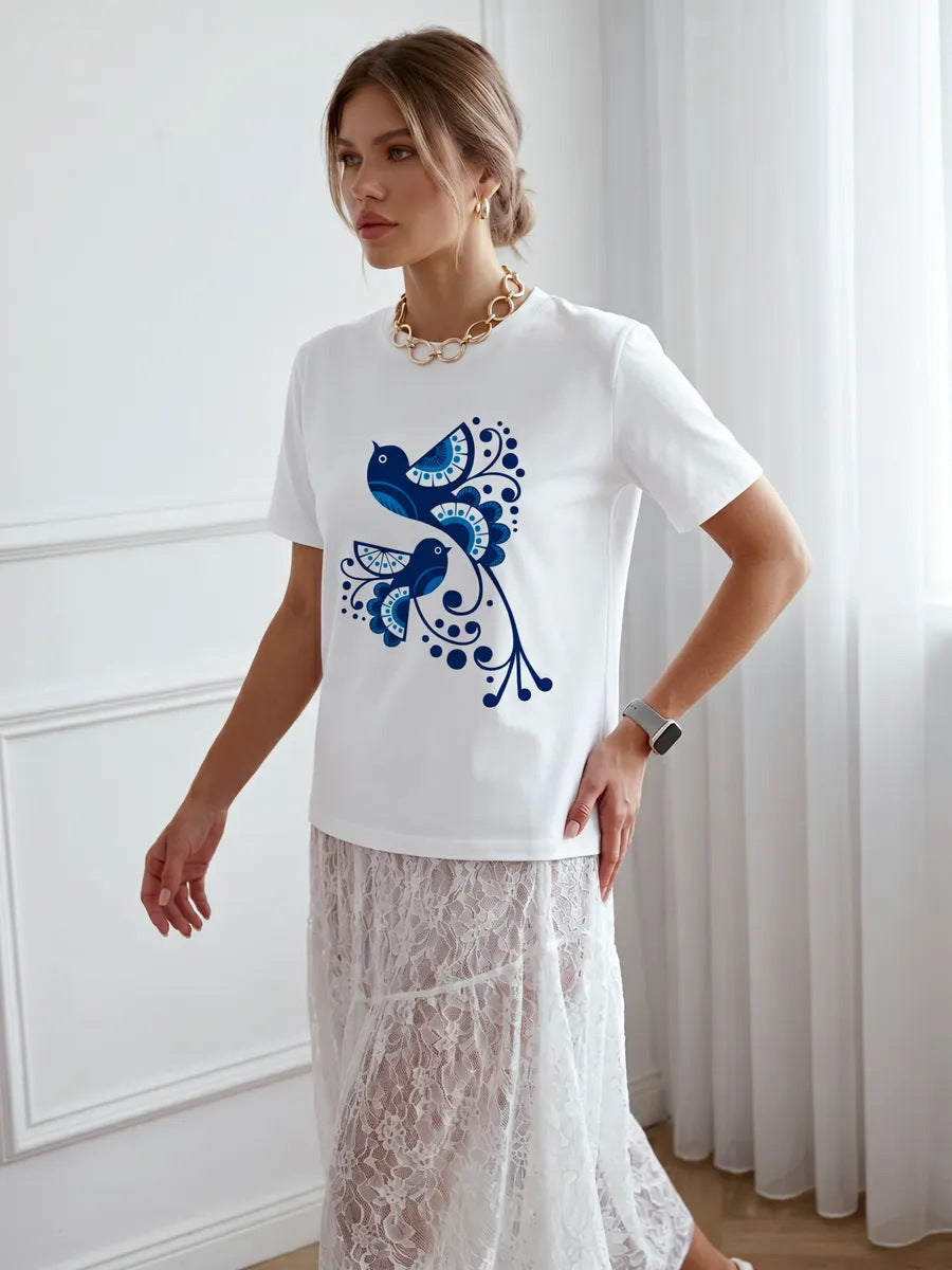 Camiseta holgada cuello redondo