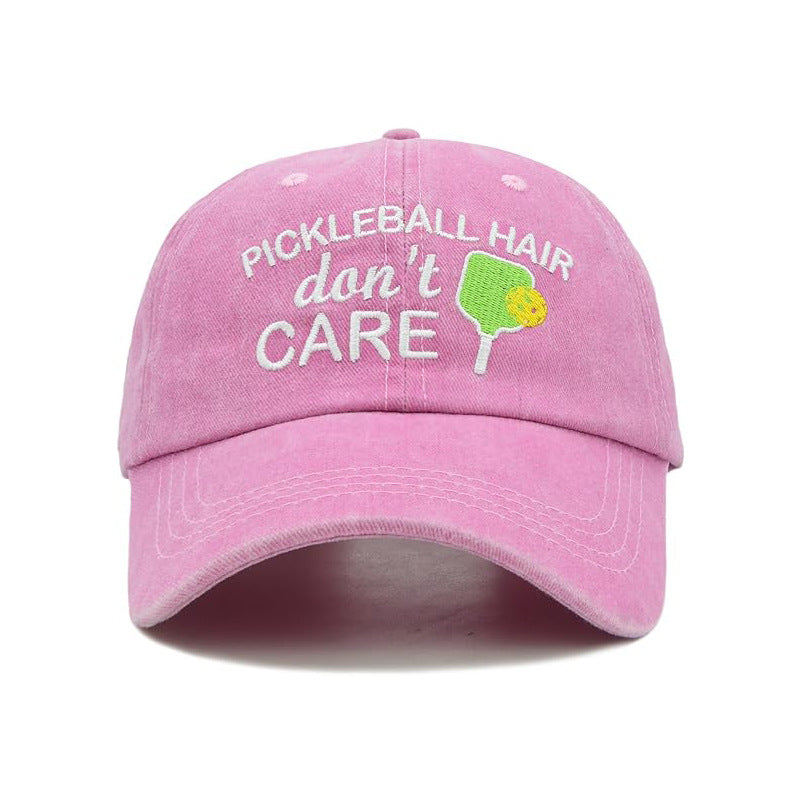 Pickleball Adjustable Embroidered Washed Baseball Cap for Men and Women