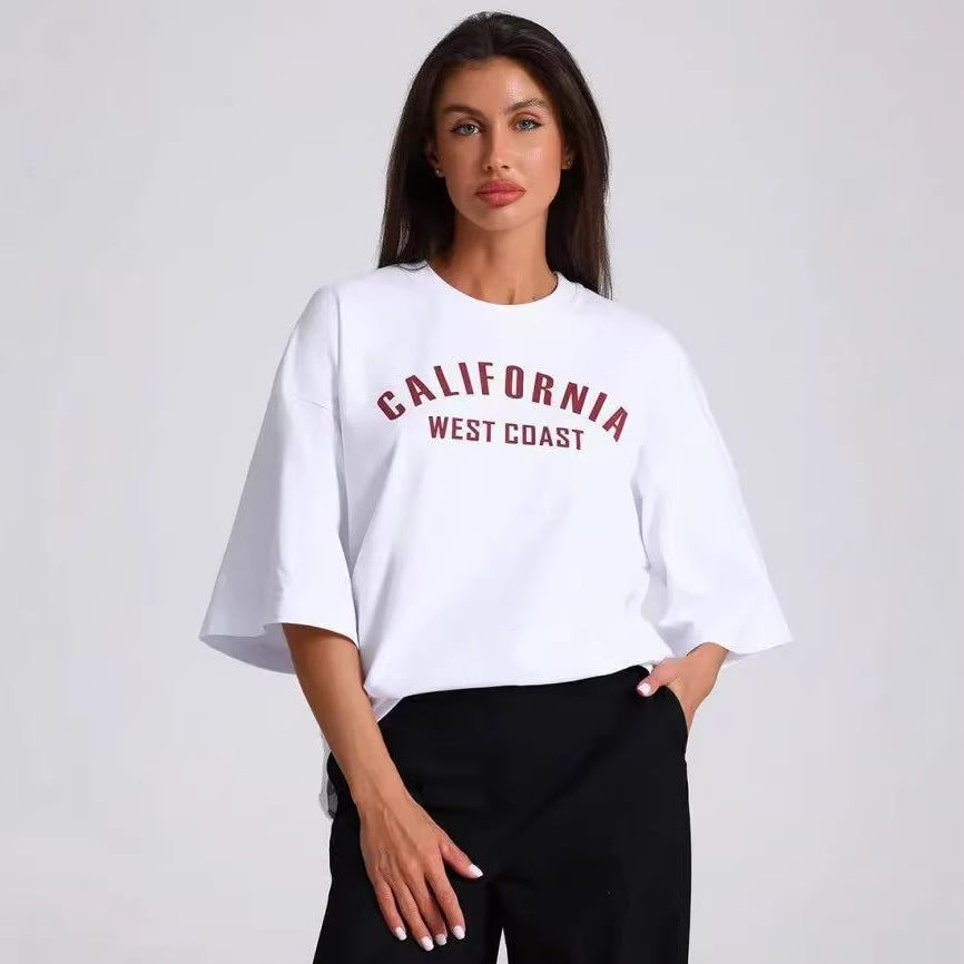 Camiseta holgada con estampado de letras