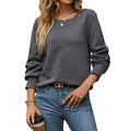 Women's Cross-border Solid Color Long Sleeve Textured Sweatshirt
