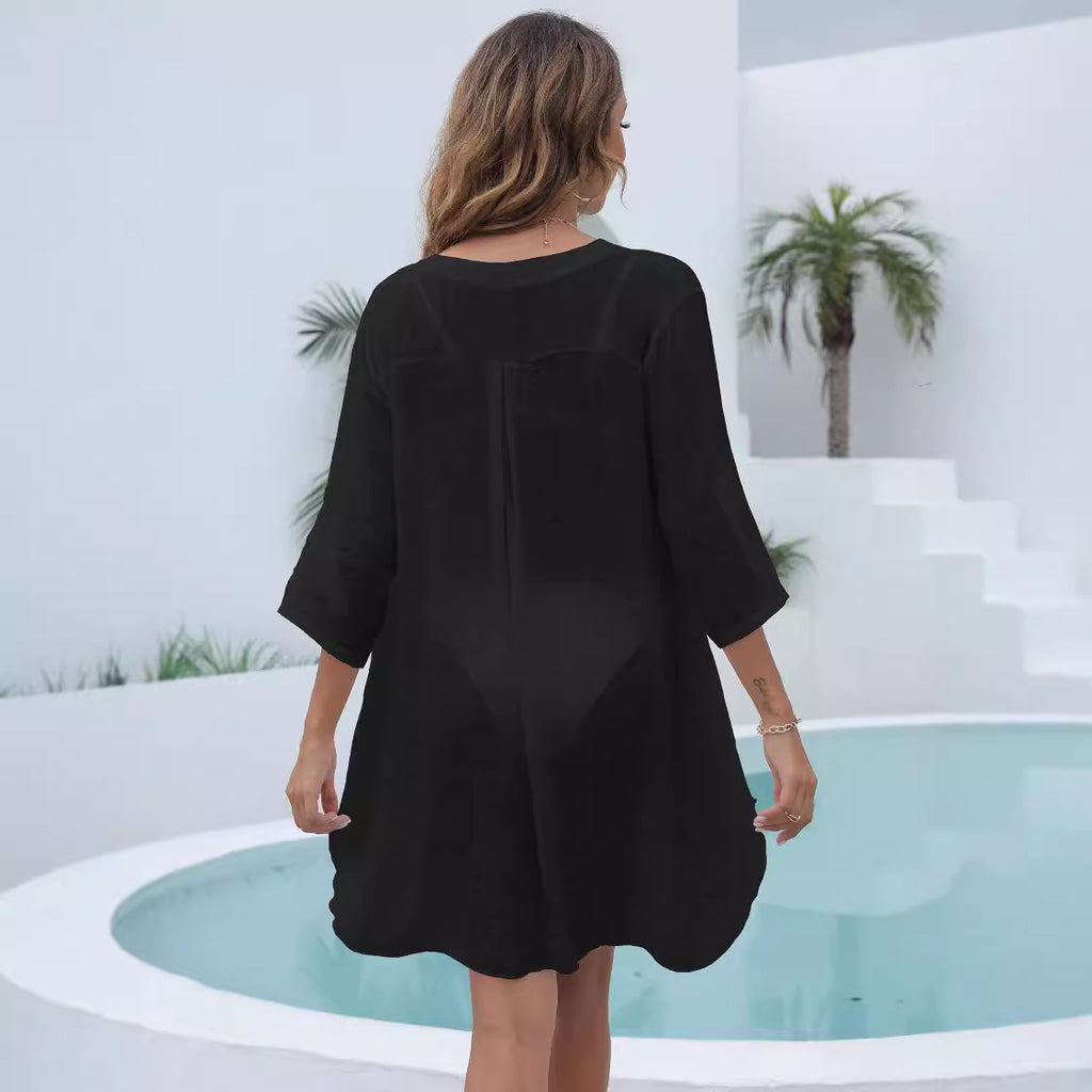 Vestido pareo escote pico