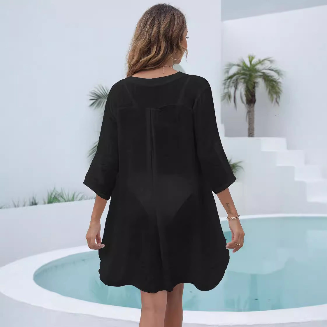 Vestido pareo escote pico