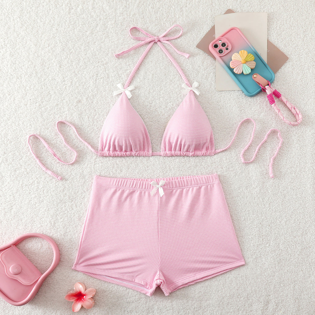 Bikini de tiro alto con short