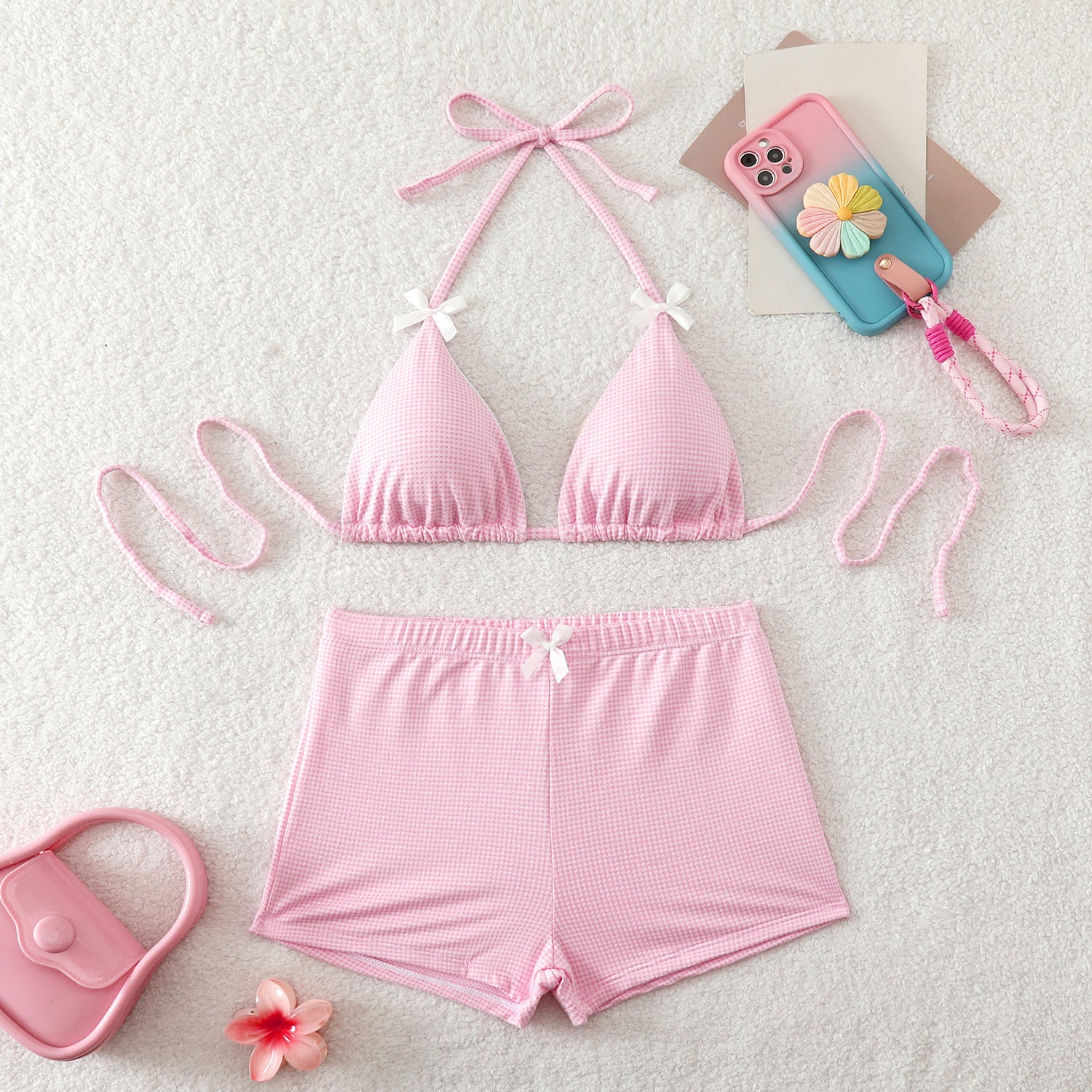 Bikini de tiro alto con short