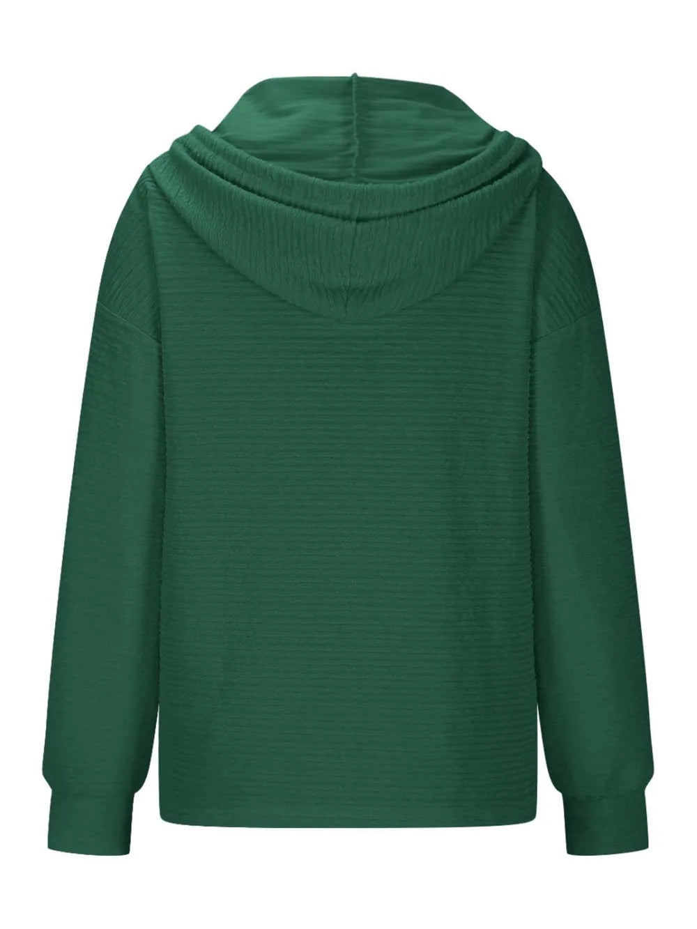 Solid color hooded sweatshirt jacket casual shoulder down long sleeved top