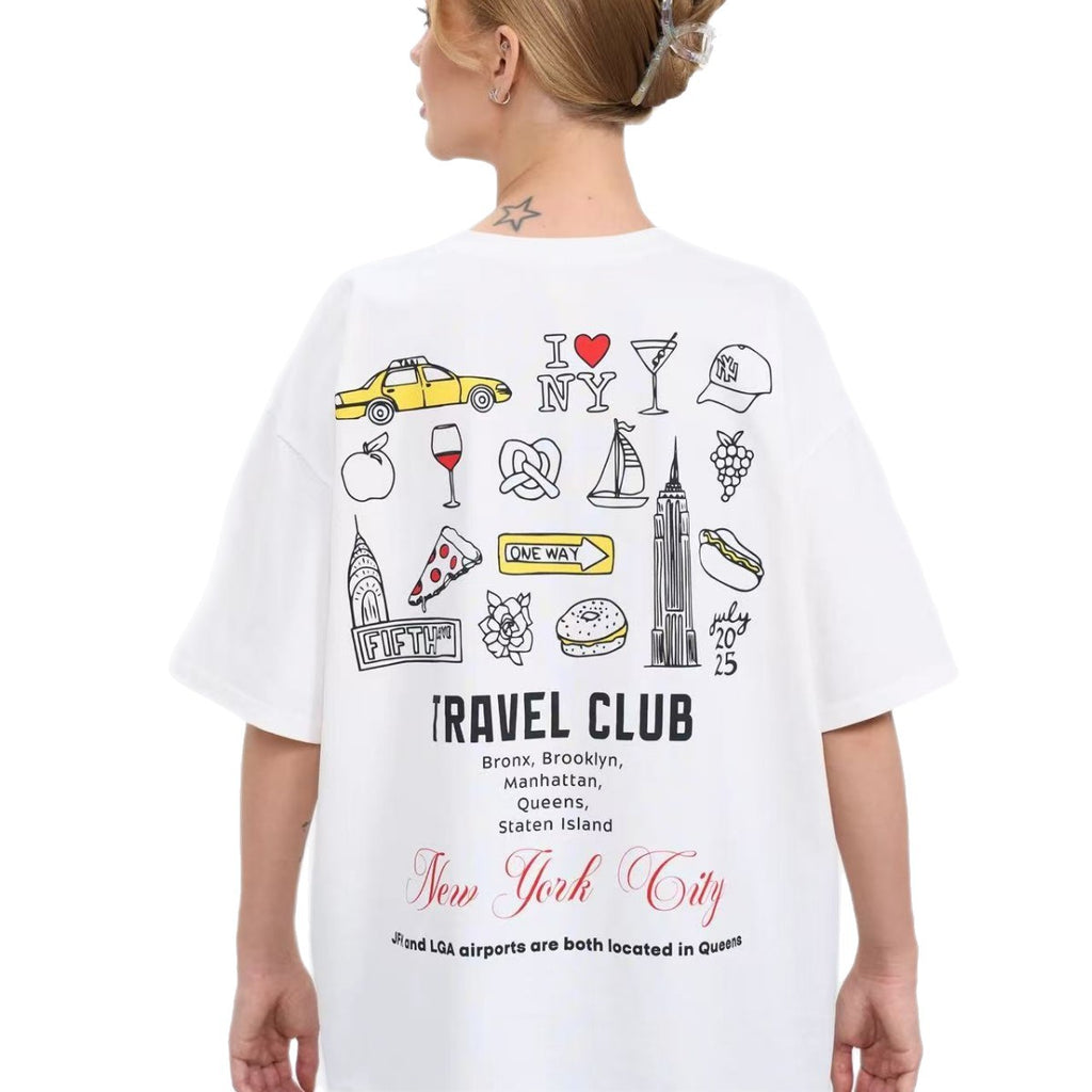 Camiseta holgada con letras