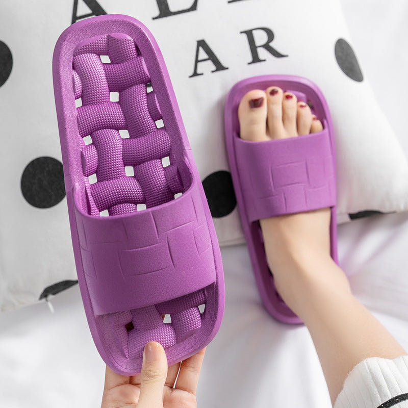Leaky Slippers Women's Summer Hollow Bathroom Home With Non-Slip Indoor Bath Home Deodorant Sandals And Slippers Men's Summer