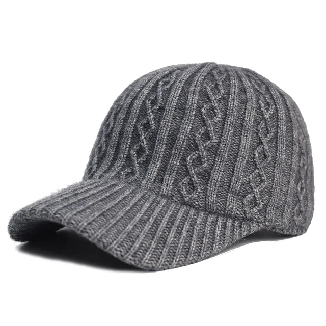 New Fashion Fluffy Baseball Cap Men's Knitted Warm Winter Solid Color Casual Elegant  Hairy Fluff Hat