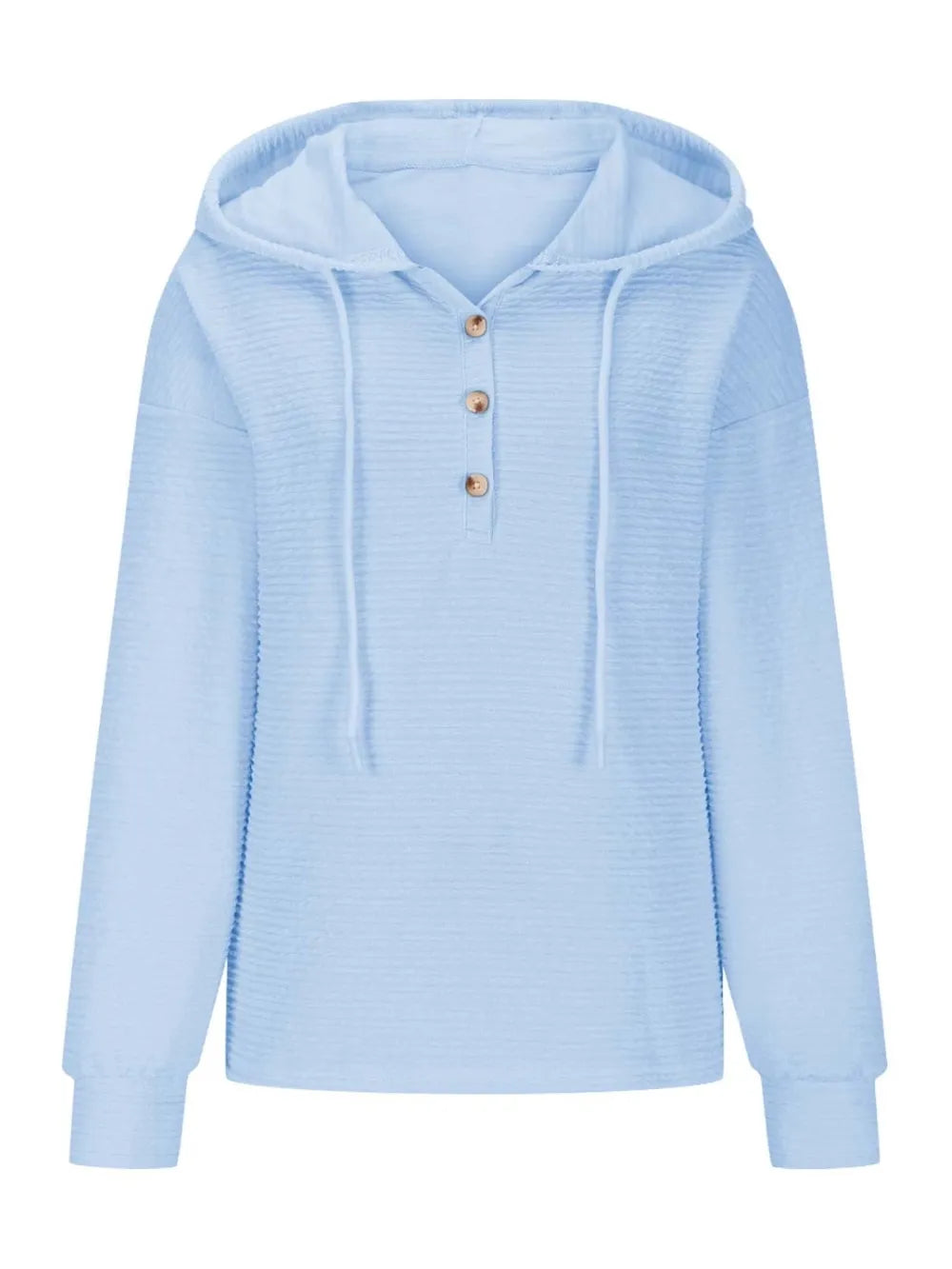 Solid color hooded sweatshirt jacket casual shoulder down long sleeved top