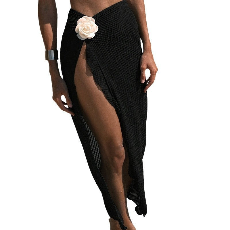 Vestido pareo con bikini floral de malla