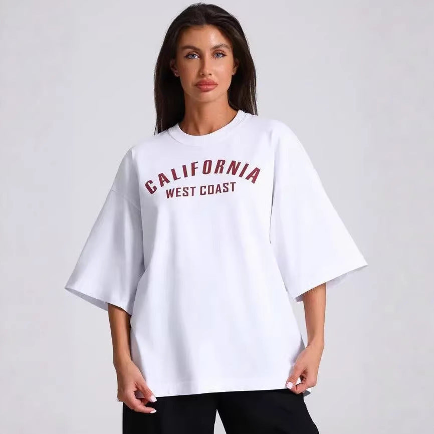 Camiseta holgada con estampado de letras
