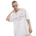 Camiseta holgada de letras manga corta