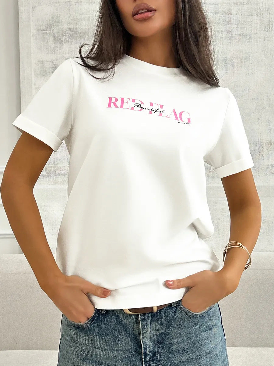 Top holgado cuello redondo básico