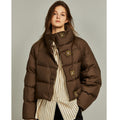 Stylish Winter Down Cotton Coat for Women Short Length Loose FitThick Puffer Jacket Outerwear