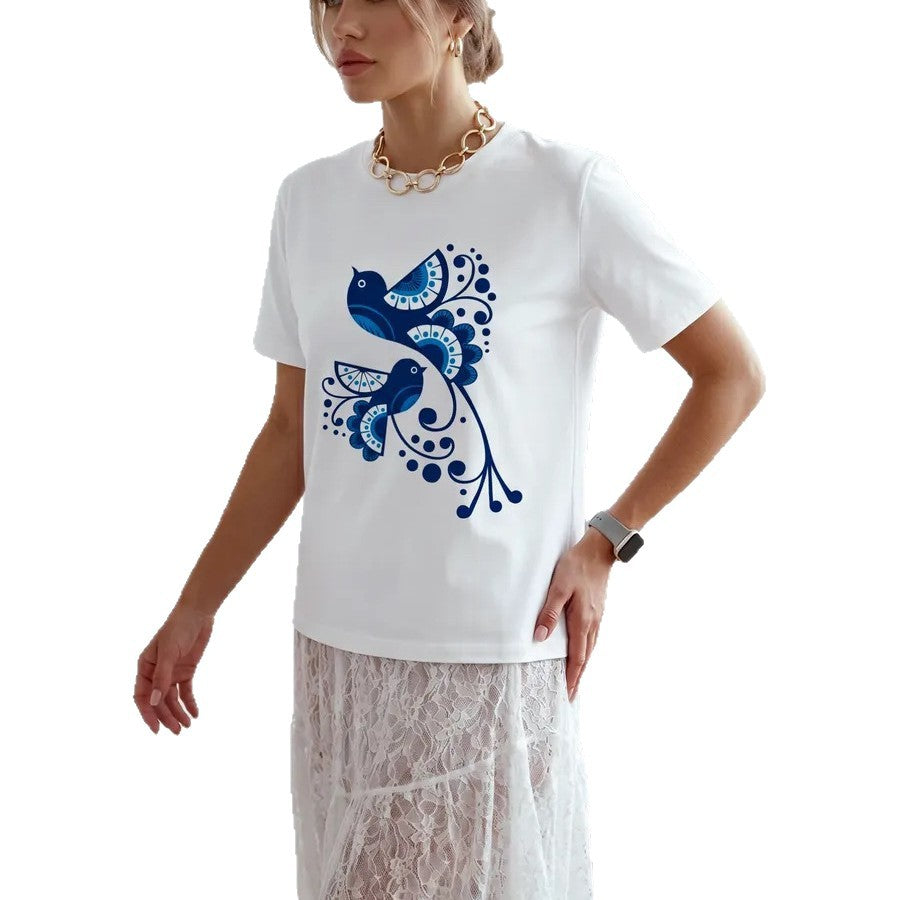 Camiseta holgada cuello redondo
