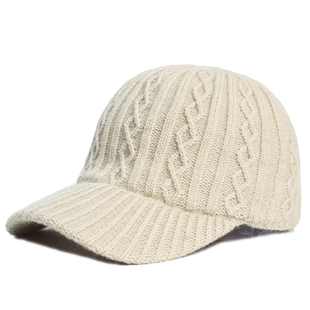New Fashion Fluffy Baseball Cap Men's Knitted Warm Winter Solid Color Casual Elegant  Hairy Fluff Hat