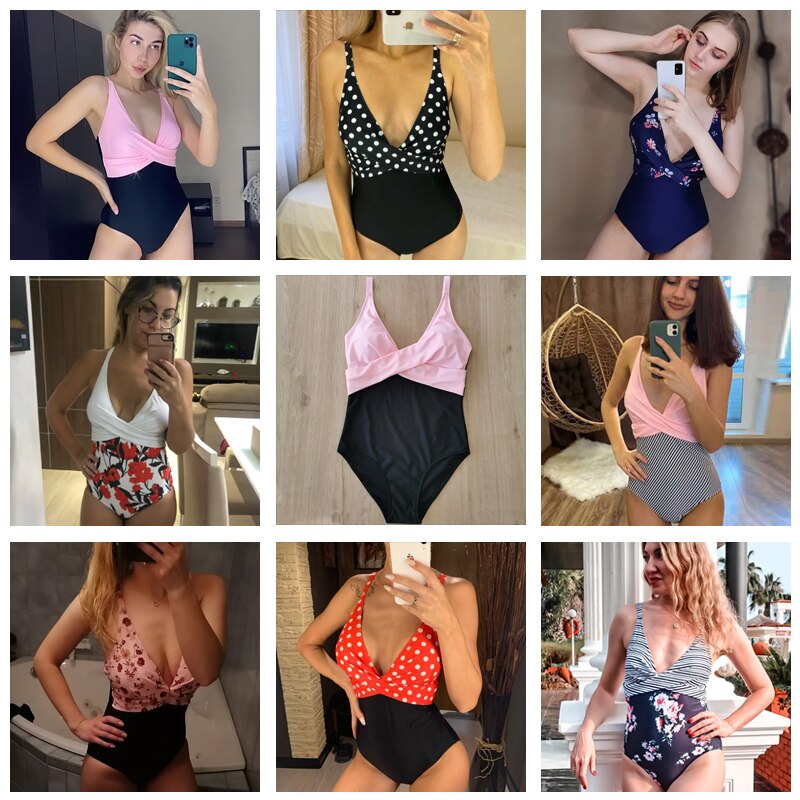 Sexy One Piece Swimwear Women New Floral Monokini Bathing Suits Bodysuit Plus Size Swimsuit Beach Swimming Suit For Female
