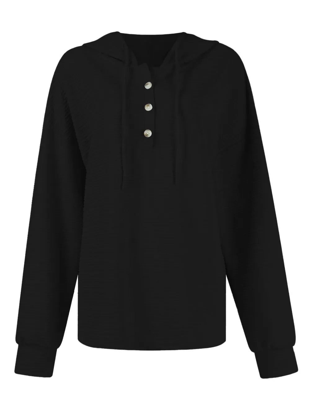 Solid color hooded sweatshirt jacket casual shoulder down long sleeved top