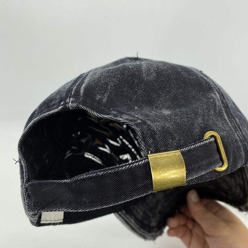 New Denim Material Hat Women Spring And Summer Retro Old Street Baseball Cap Sunscreen Outdoor Peaked Cap Ins Fashion