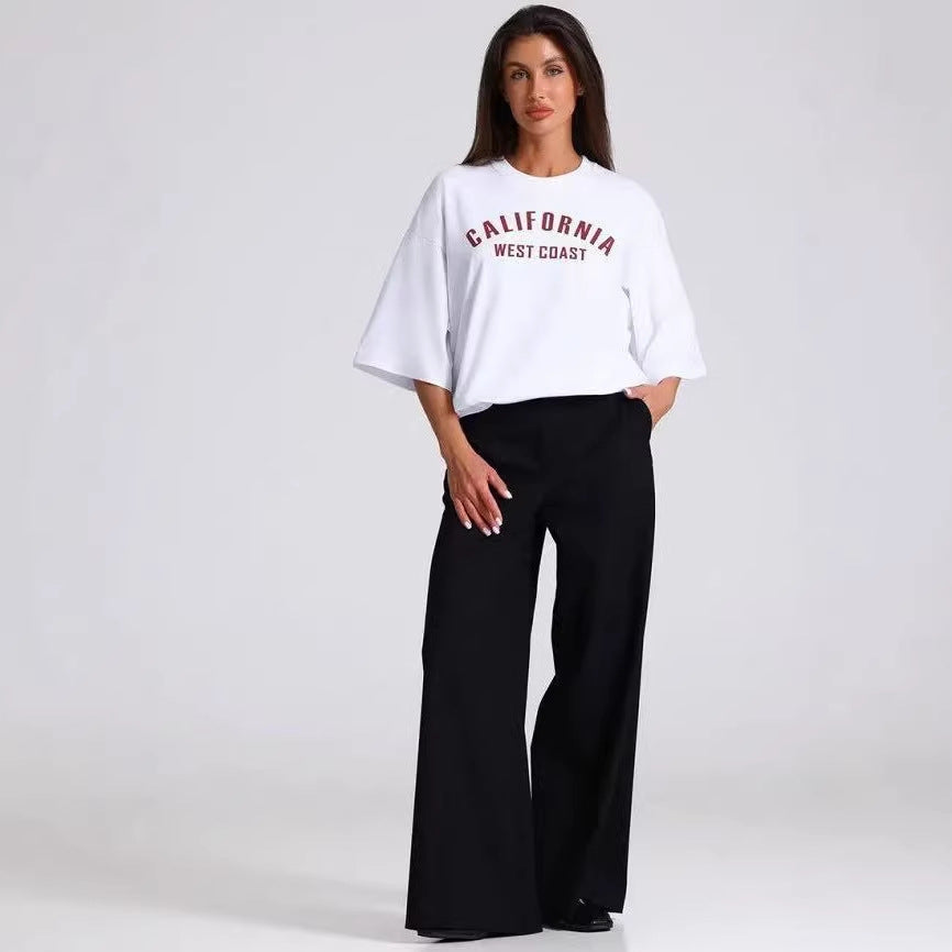 Camiseta holgada con estampado de letras