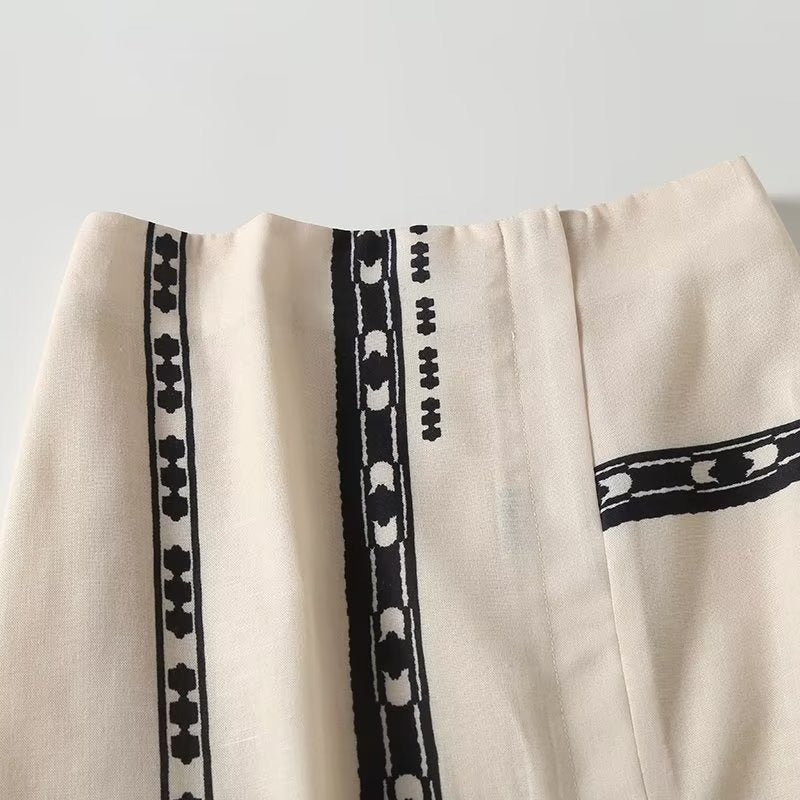 Women Printed Patchowork Bohemian Style Midi Long Skirts Fashion Vintage High Waist Summer Causal Elegant Slim Skirts