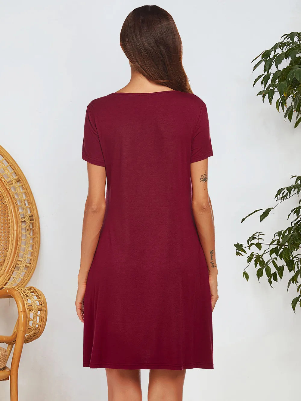 Spring and summer short sleeved pocket top button home clothes pajamas for women