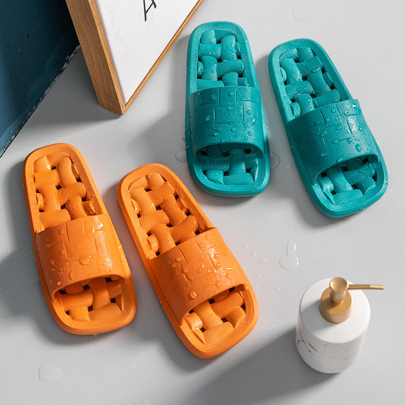 Leaky Slippers Women's Summer Hollow Bathroom Home With Non-Slip Indoor Bath Home Deodorant Sandals And Slippers Men's Summer