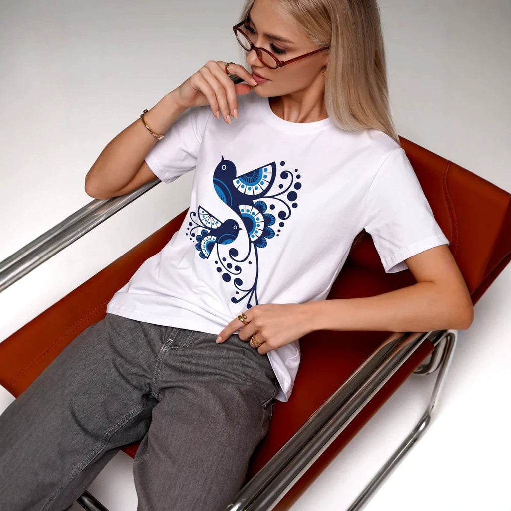 Camiseta holgada cuello redondo