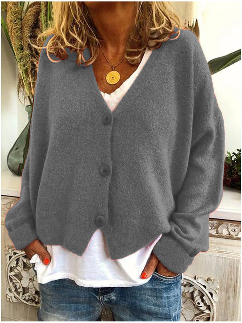Loose sweater knitted cardigan