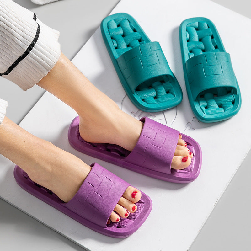 Leaky Slippers Women's Summer Hollow Bathroom Home With Non-Slip Indoor Bath Home Deodorant Sandals And Slippers Men's Summer