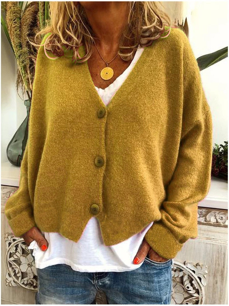 Loose sweater knitted cardigan