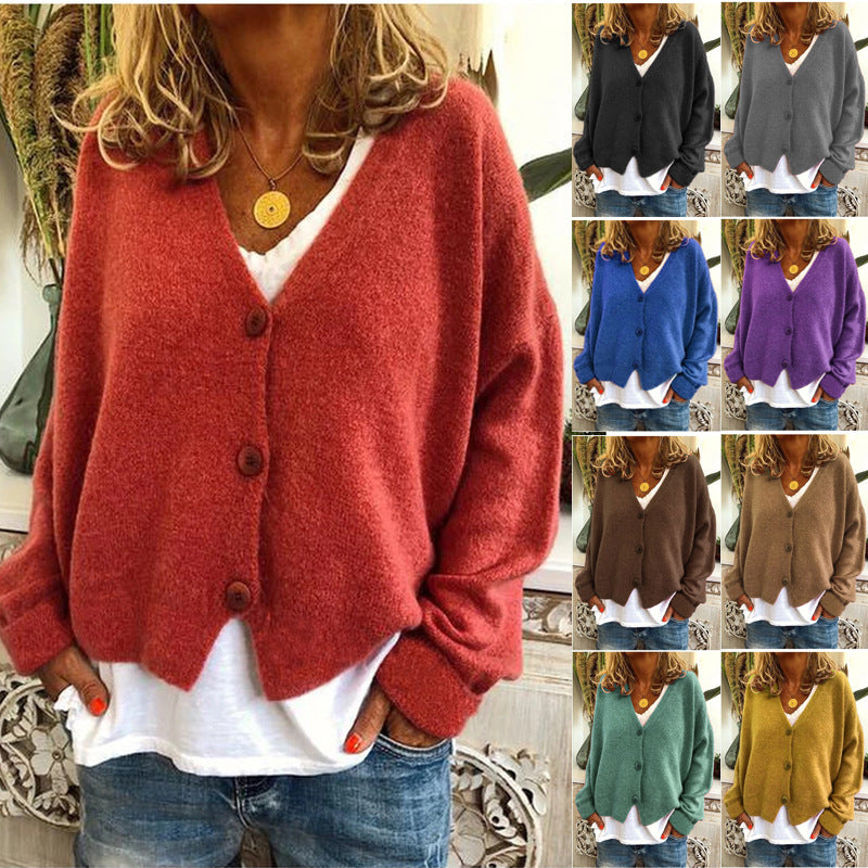 Loose sweater knitted cardigan