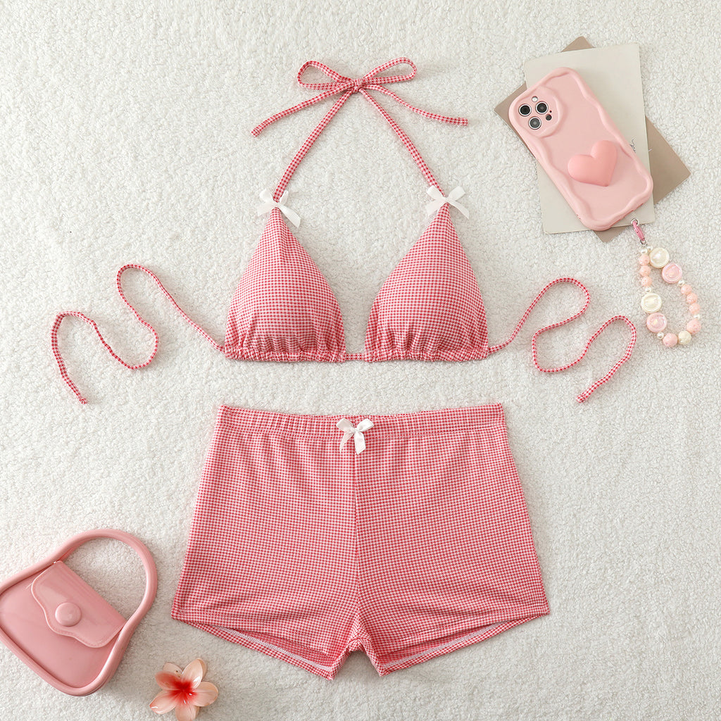 Bikini de tiro alto con short