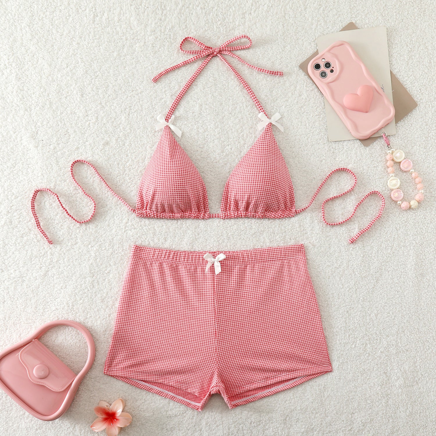 Bikini de tiro alto con short