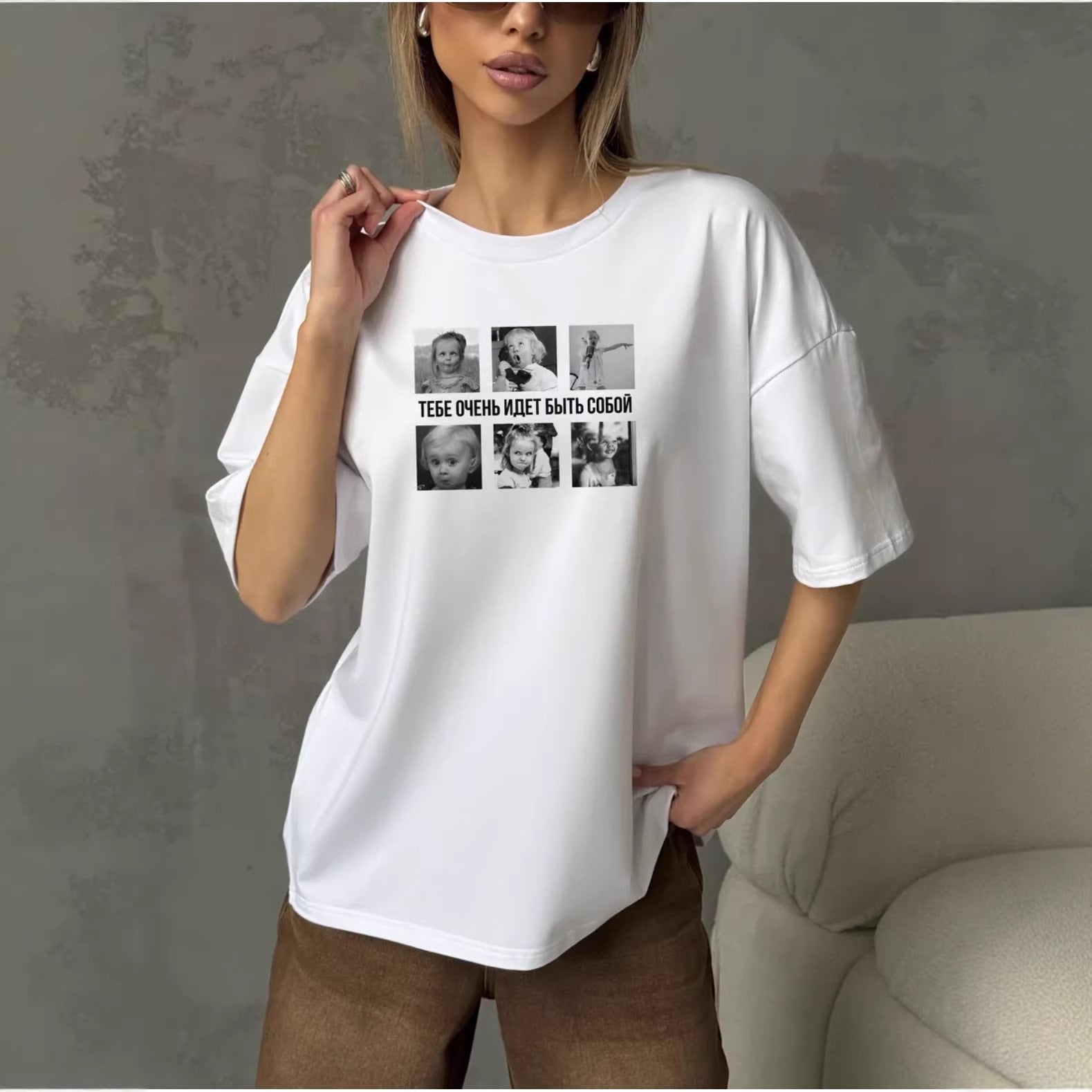 Camiseta cuello redondo manga corta