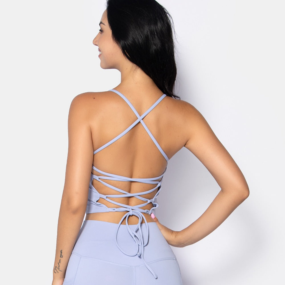 New Fall INS European and American Sports Gym Running Backless Sexy Bra Yoga Clothes