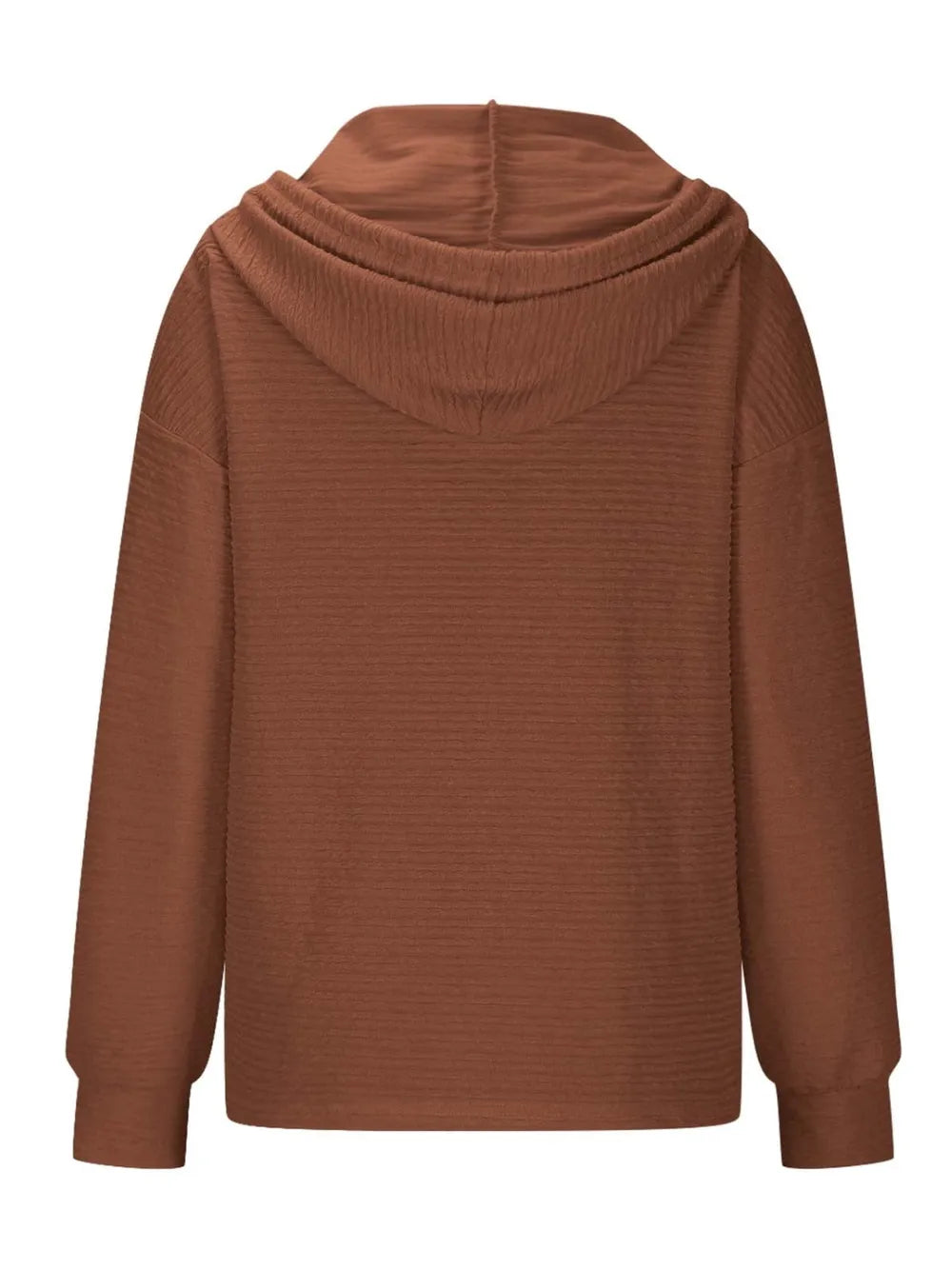 Solid color hooded sweatshirt jacket casual shoulder down long sleeved top