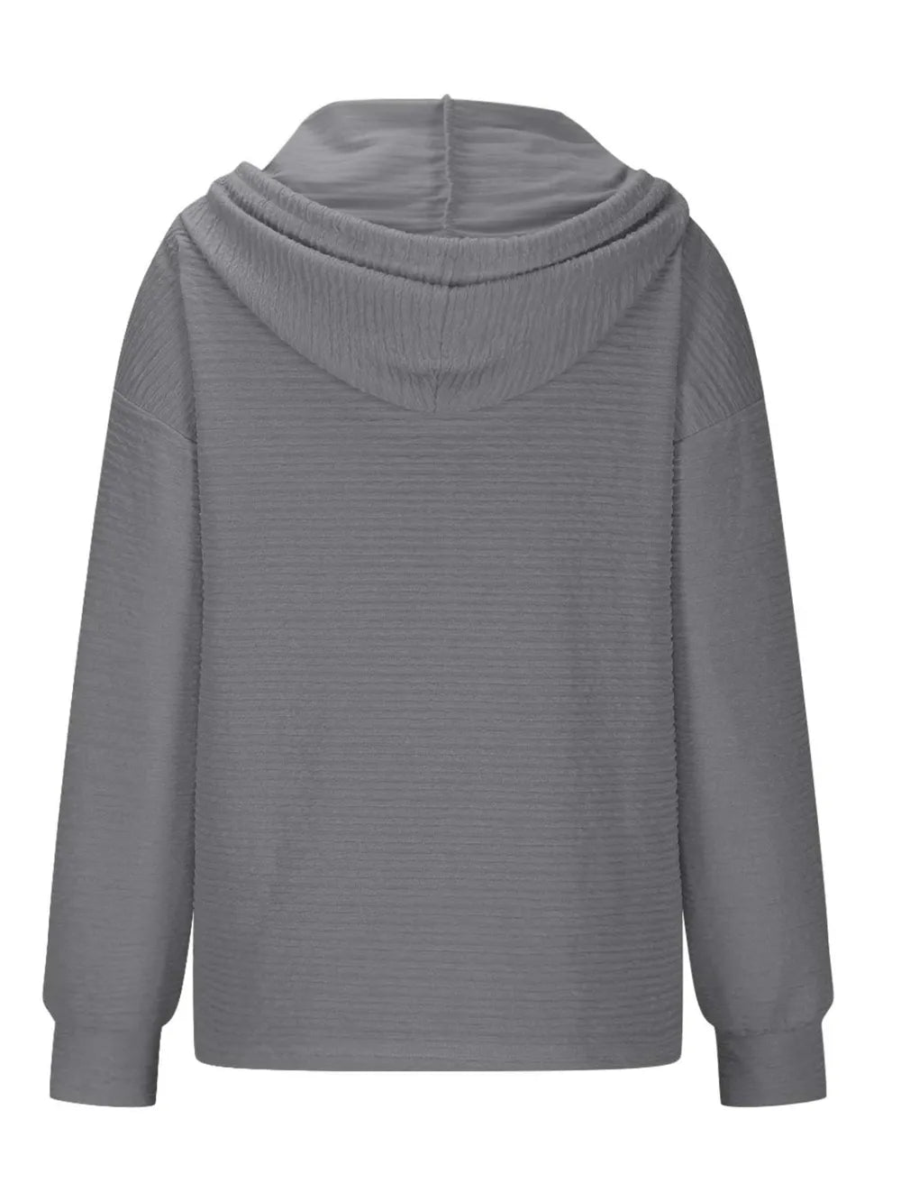 Solid color hooded sweatshirt jacket casual shoulder down long sleeved top