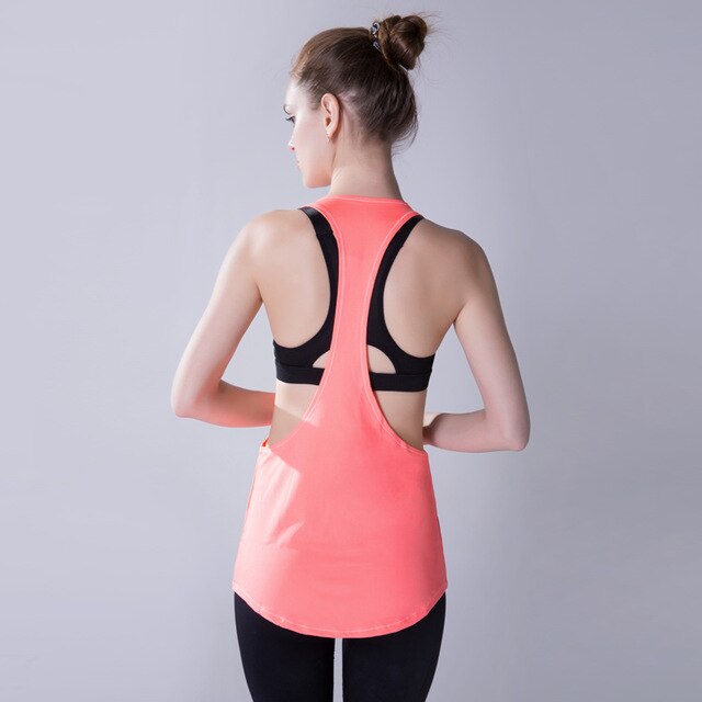 Yoga Crop Top Women Sleeveless Backless Running Sports T Shirts Quick Dry Jogging Gym Fitness Tank Top