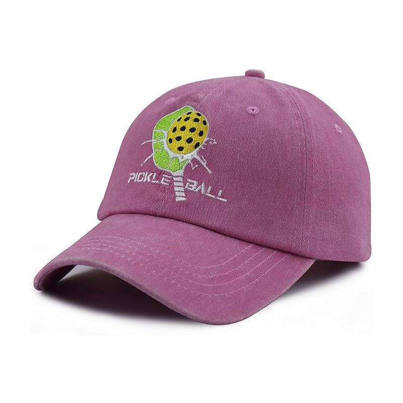 Pickleball Adjustable Embroidered Washed Baseball Cap for Men and Women