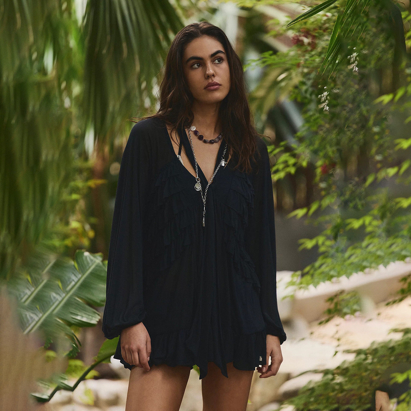 Sexy Sheer Chiffon Beach Cover-Up Bikini Swimwear for Women