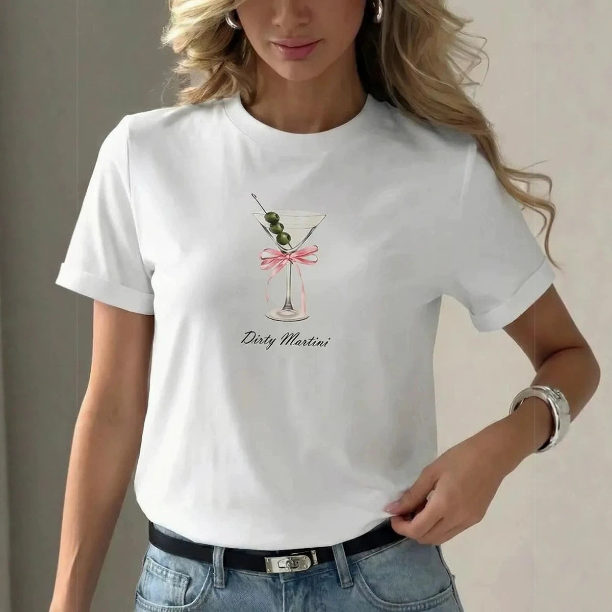 Top holgado cuello redondo